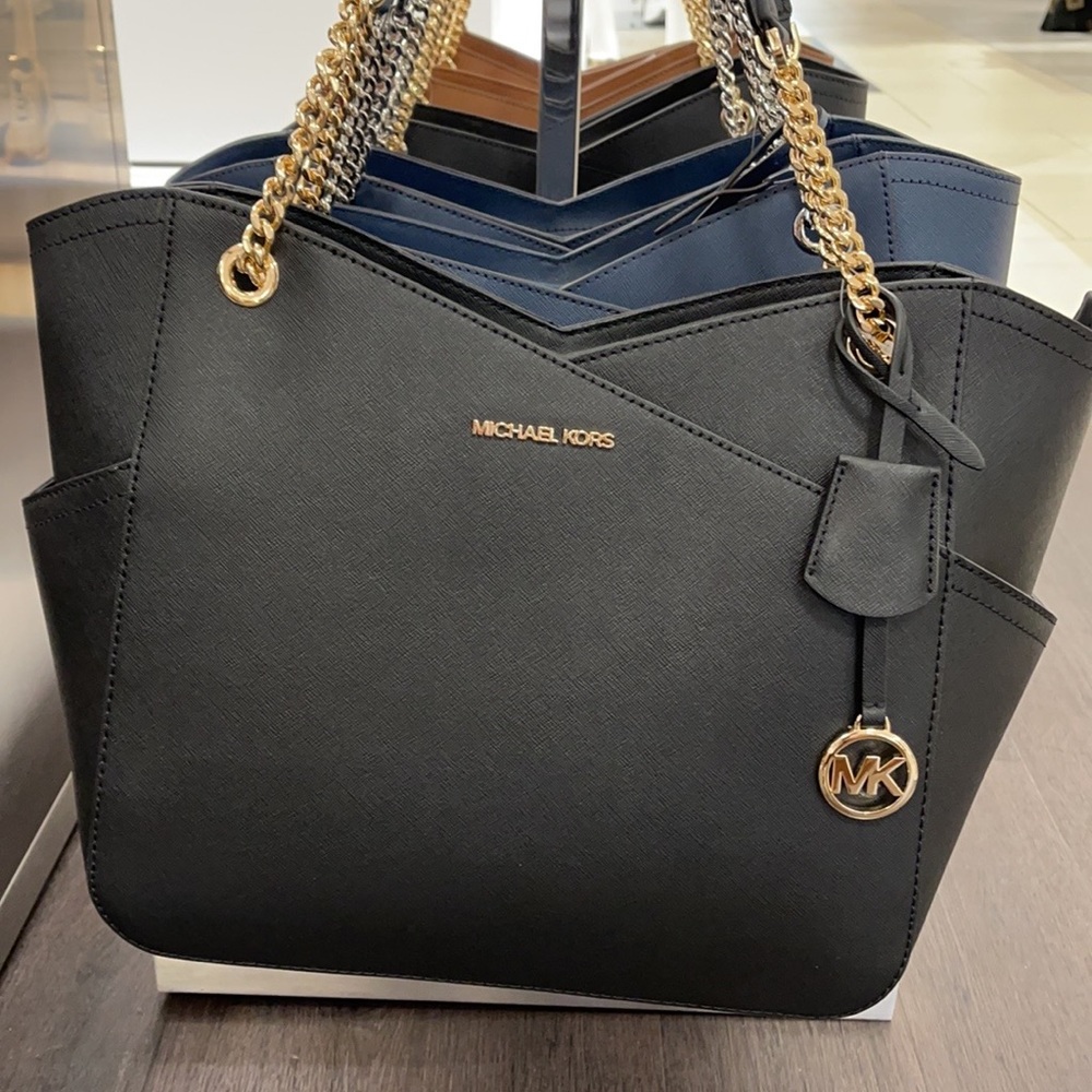 MICHAEL KORS LARGE X CHAIN LOGO SHOULDER BAG - Picture 5 of 14